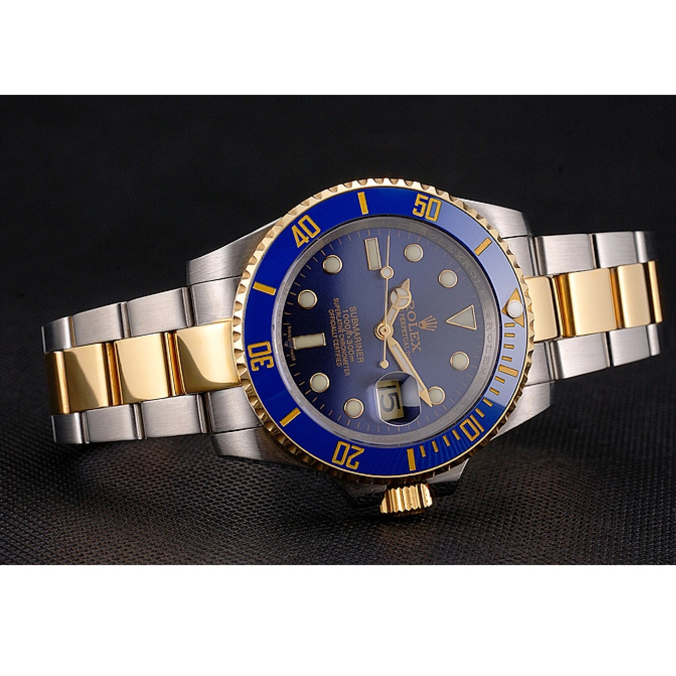 Good Copy Rolex Watches Tone And Rolex Bracelet Dial Steel Swiss Bezel Submariner Two Blue Gold 1014